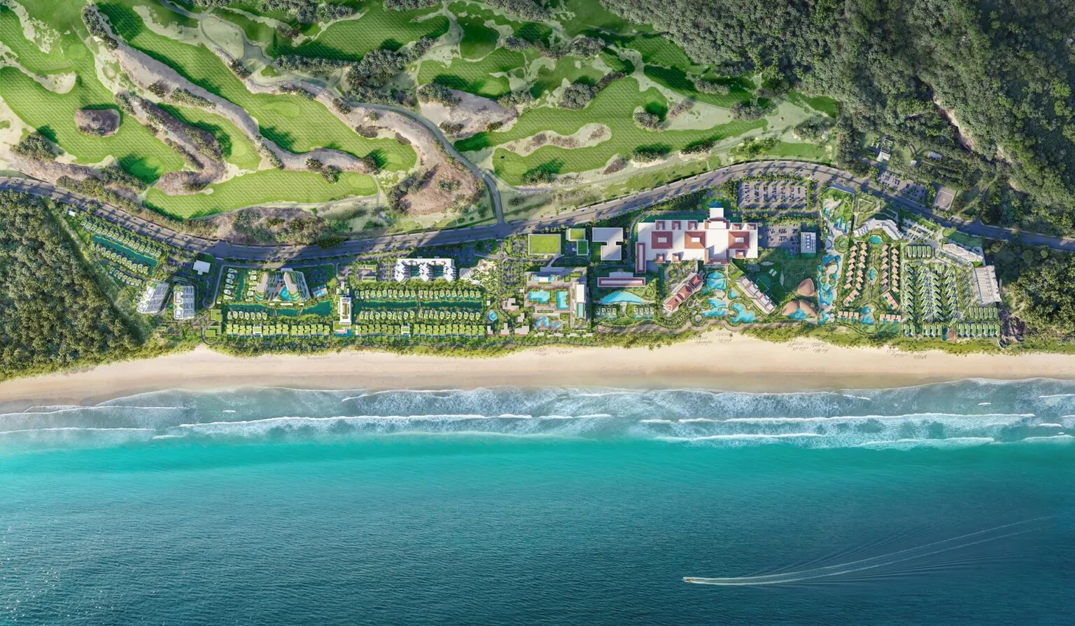 Hệ sinh thái The Grand Ho Tram — golf, casino, nghỉ dưỡng nhìn từ trên cao